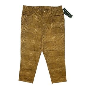 Lauren Ralph Lauren Vintage Women Pants Size 16W Snake Print Brown Hi-Rise NWT